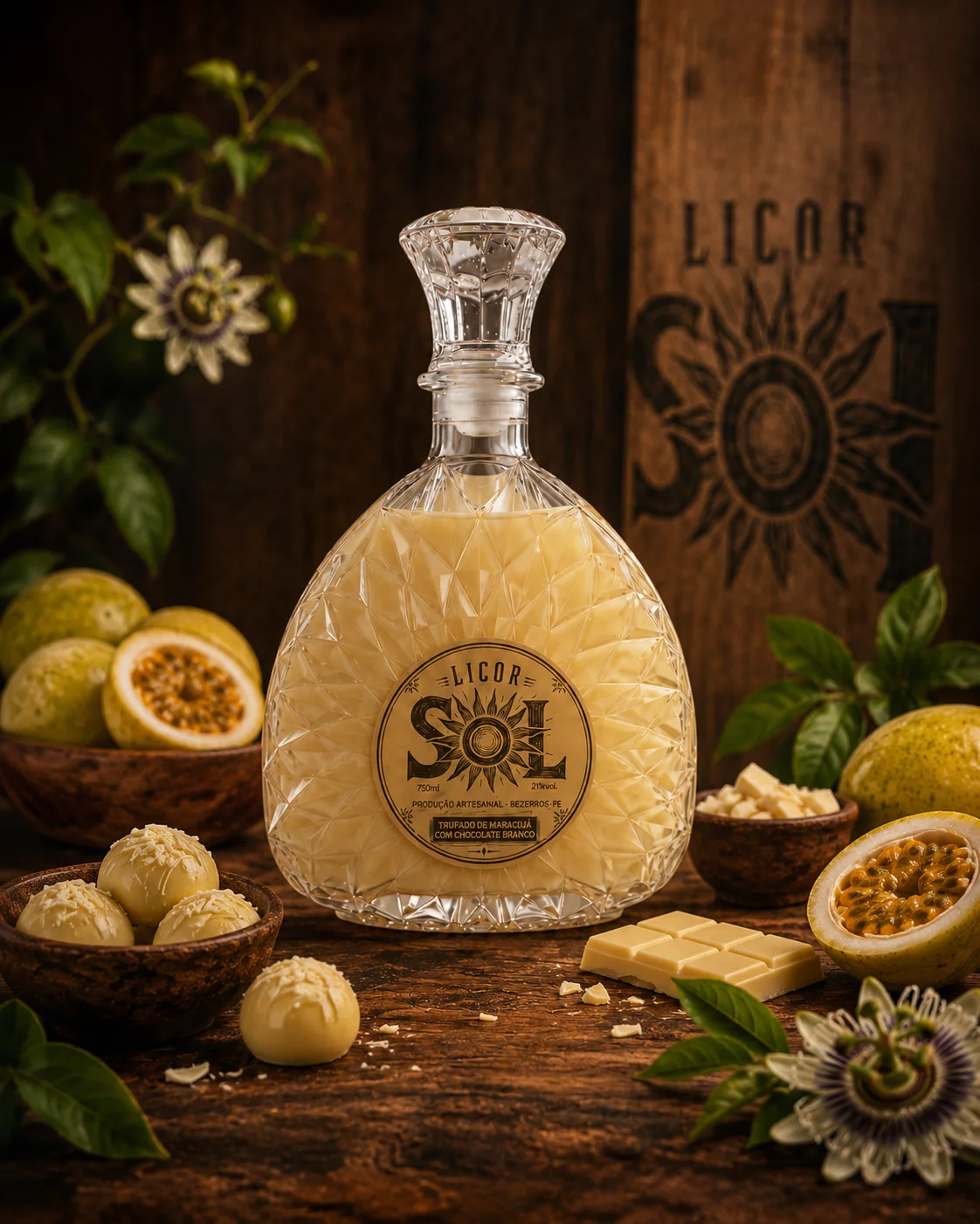 Licor Trufado de Maracujá com Chocolate Branco
